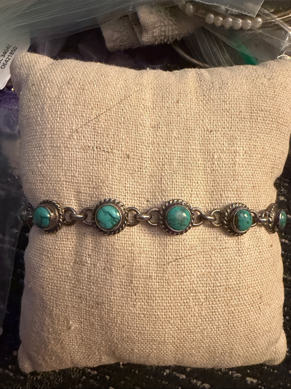 Sterling Silver Turquoise Link Bracelet